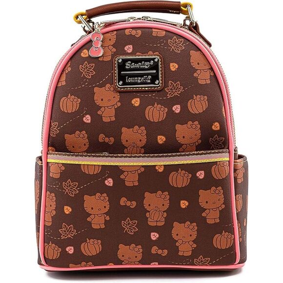 Loungefly x Sanrio Hello Kitty Pumpkin Spice Allover Mini Backpack - Picture 1 of 6